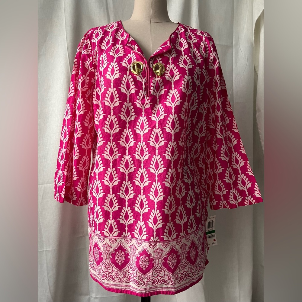 NWT Charter Club Pink Tunic Top Size L